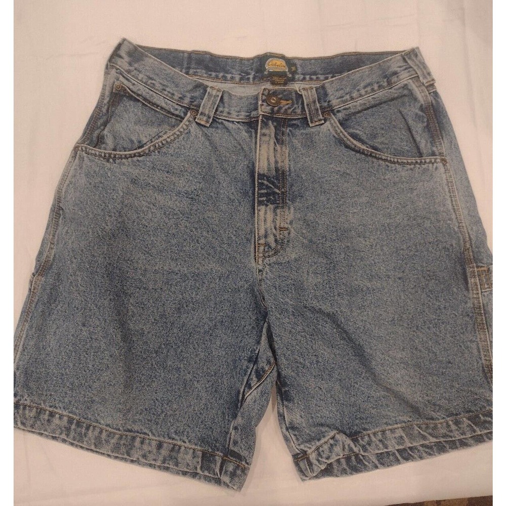 Cabela’s Mens Cargo Denim Shorts Size 36 Blue Mid-Rise Pockets 100% Cotton vtg